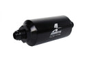 Aeromotive Filter, In-Line, 10 Micron Microglass Element, AN-08 Male, Bright-Dip Black, 2" OD - 12375