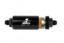Aeromotive Filter, In-Line, 10 Micron Fabric Element, AN-08 Male, Bright-Dip Black, 2" OD - 12377