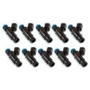 Injector Dynamics 1050cc Injectors - 08+ Dodge Viper 8.3/8.4L - 14mm (Black) Bottom Adaptors (Set of 10) - 1050.48.14.14B.10
