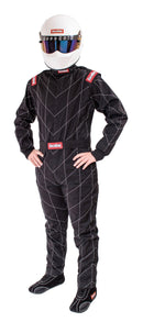 RaceQuip One Piece Single Layer Fire Suit - Black - Medium Tall - 130904