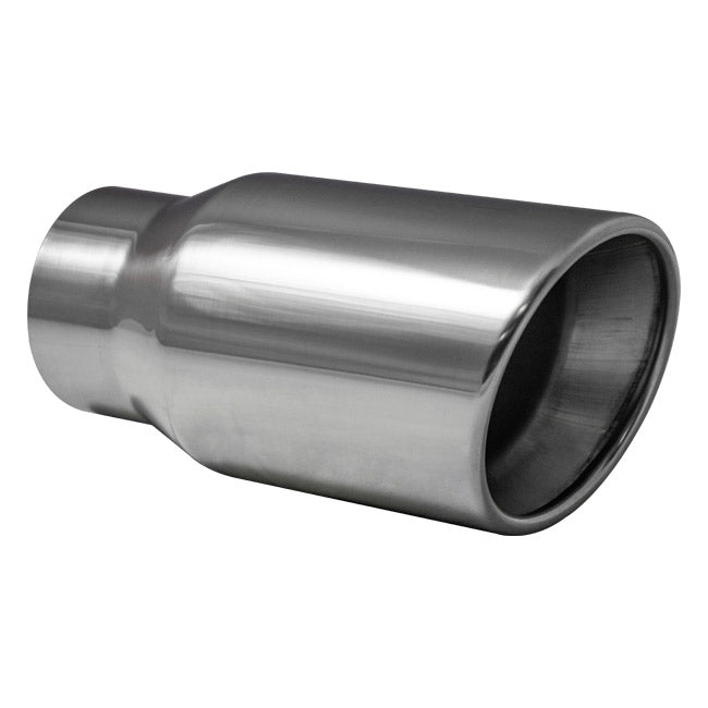 Vibrant 4.00" Outlet O.D. Stainless Steel Tip (Double Wall, Angle Cut), 3.00" Inlet I.D.  - 1343