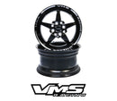 VMS Wheels Star 15x10 4x100/108 +20 Offset Black Milling Finish - VWST085
