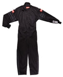 RaceQuip One Piece Single Layer Fire Suit - Black w/Black Stripes - Kids XX-Small - 1959990