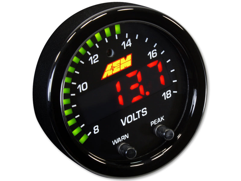 AEM X-Series Voltmeter 8-18V Display Gauge - 30-0303