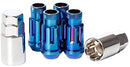 Muteki SR48 Lug Nuts Lock Set Open End - Burned Blue Neon