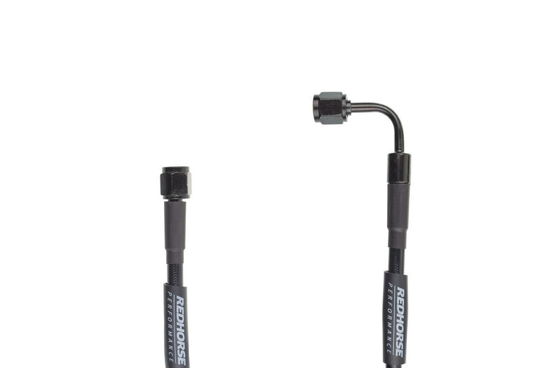 Redhorse Performance Straight -3AN To 90 Degree -3AN 13" Pre-Assembled Brake Line - Black - 3392-03-13