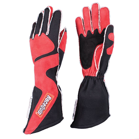 RaceQuip 359 Series 2 Layer Nomex Outseam Race Gloves - Red/Black - Medium - 359103