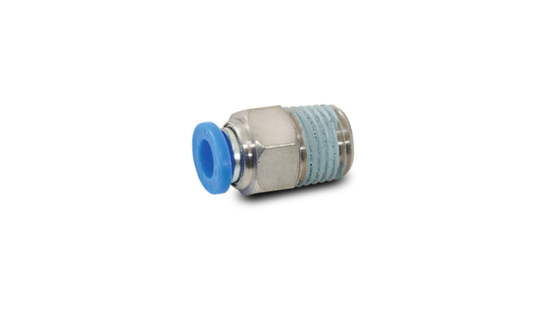 Vibrant Pneumatic Push Lock Male Straight Fitting, for 1/4" O.D. Tubing (1/16" NPT Thread) - 22666