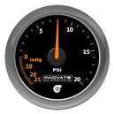Innovate Motorsports MTX Analog, 20 PSI Vacuum/Boost Gauge Kit, Black Dial - 3857