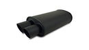Vibrant STREETPOWER FLAT BLACK Oval Muffler with Dual Tips; Inlet ID: 2.50"(63.5mm) Tip OD: 3.00"(76.2mm) Center-Center: 3.25" (82.6mm)  - 1148