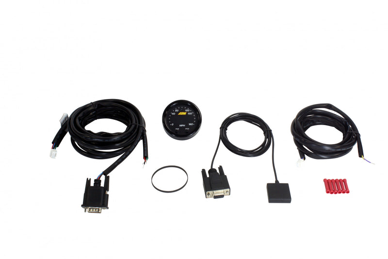 AEM X-Series 0-160 MPH Black Bezel w/ Black Face GPS Speedometer Gauge - 30-0313