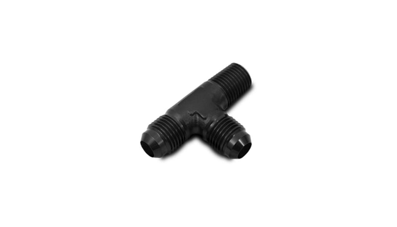 Vibrant Male AN Flare Tee with NPT On Run Adapter Fitting; Size: -3AN x 1/8" NPT - 10470