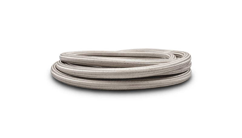 Vibrant 50ft Roll of Stainless Steel Braided Flex Hose; AN Size: -6AN;
