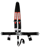 RaceQuip Latch & Link 4 Point V Belt Harness Set - Black - 3 in. Lap and Shoulder - 2 in. Sub - 713003