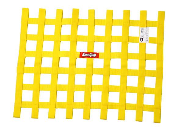 RaceQuip Ribbon Style Race Car Window Net - Yellow - 18 in.H x 24 in.W - 725035