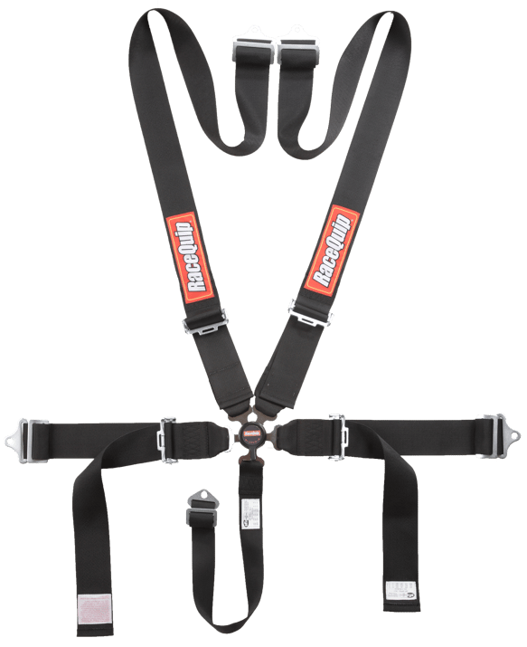 RaceQuip Camlock 5 Point Harness Set - Black - 3 in. Lap and Shoulder - 2 in. Sub - 741001