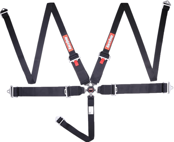 RaceQuip Camlock 5 Point HANS Harness Set - Black - 3 in. Lap - 3 in. to 2 in. Shoulder - 2 in. Sub - 745005