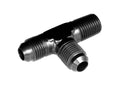 Redhorse Performance -6AN Tee with 1/4" NPT Thread On The Run - Black - 826-06-04-2