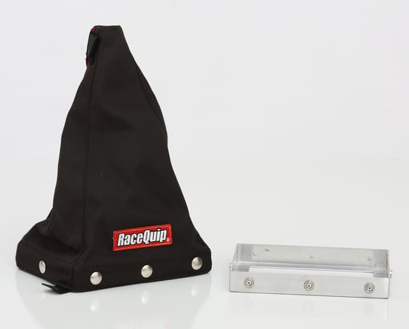 RaceQuip Fire-Retardant Shifter Boot w/ Mounting Base Plate - Black - 12 in. Tall - 871005