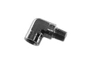 Redhorse Performance Fuel Pressure Gauge Adapter, 1/8" NPT Female To NPT Male, 90 Degree - Black - 914-02-2