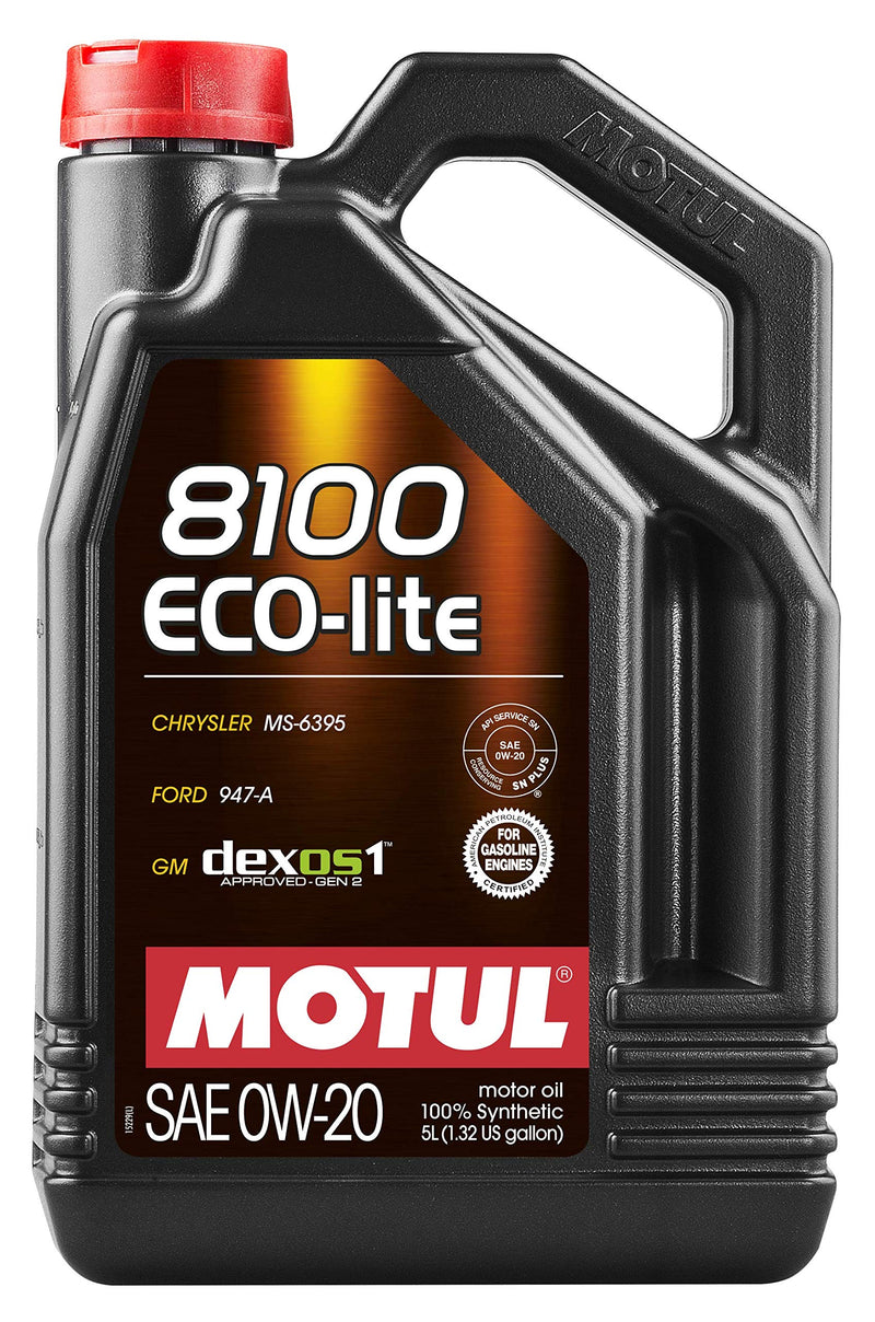 Motul 8100 0W20 ECO-LITE Motor Oil - 5L (1.3 gal.) - Dexos1-Gen2 - 108536