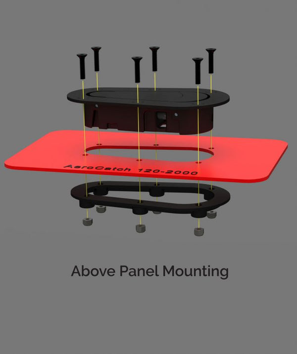 AeroCatch 120 Above Panel Xtreme Series Locking Latch Kit - Black - 12