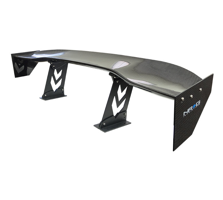 NRG Carbon Fiber Spoiler - Universal (59") w / NRG arrow cut out stands and large end plates - CARB-A590