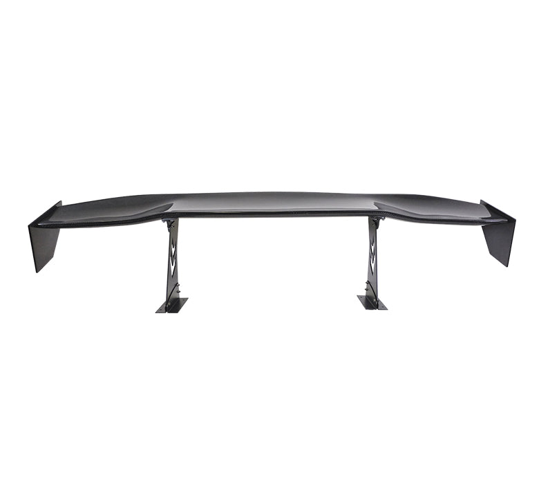 NRG Carbon Fiber Spoiler - Universal (69") w/NRG logo w/ Stand cut out / Large Side Plate - CARB-A691NRG