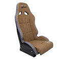 NRG Defender water resistant steel frame suspension seats Brown with Grey trim w/ Defender logo w/ Side mount bracket - DF-100BR-S