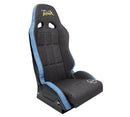 NRG Defender water resistant steel frame suspension seats Grey with Blue trim w/ Defender logo w/ Side mount bracket - DF-100GY-S