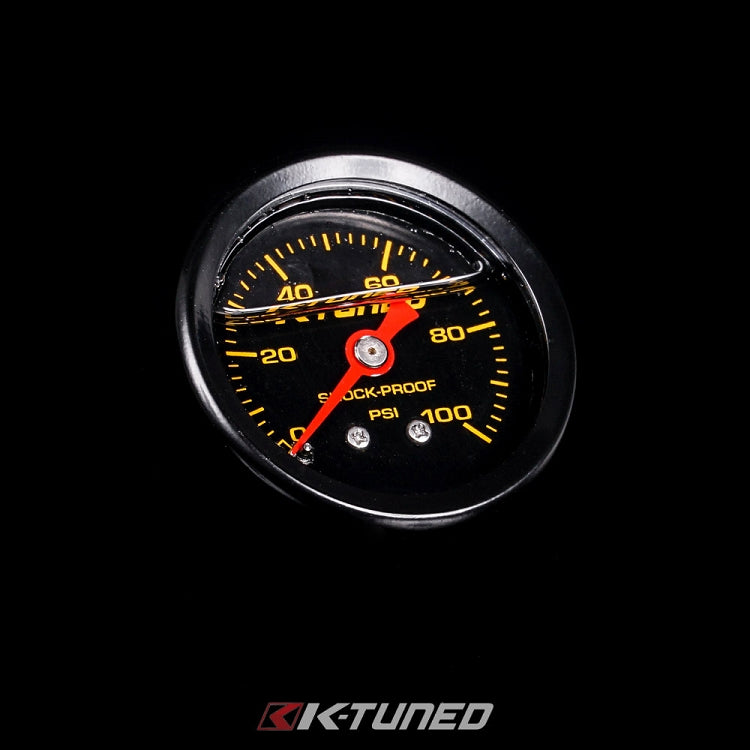 K-Tuned Fuel Pressure Gauge - Liquid Filled (0-100 psi) - KFR-FPG-B55