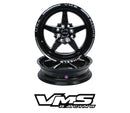VMS Wheels Star 15x3.5 4x100/108 +10 Offset Black Milling Finish - VWST018