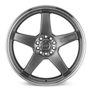Enkei EV5 17x7 4x100/108 45mm Offset 72.6 Bolt Diameter Hyper Black w/ Machined Lip Wheel - 446-770-1145HB