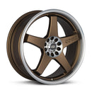 Enkei EV5 17x7 5x100/114.3 38mm Offset 72.6 Bolt DiameterMatte Bronze w/ Machined Lip Wheel - 446-770-0238ZP