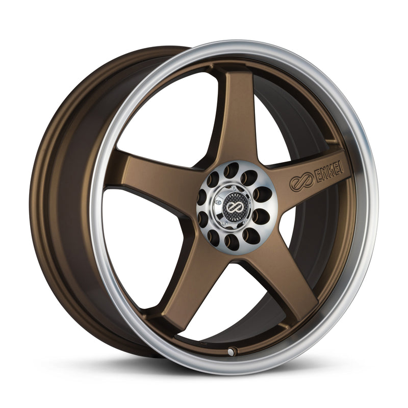 Enkei EV5 18x7.5 5x100/114.3 38mm Offset 72.6 Bolt Diameter Matte Bronze w/ Machined Lip Wheel - 446-875-0238ZP