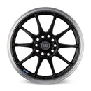 Enkei J10 15x6.5 4x100/114.3 38mm Offset 72.62mm Bore Dia Matte Black w/ Machined Lip Wheel - 409-565-01BK