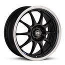Enkei J10 16x7 5x100/114.3 38mm Offset 72.62mm Bore Dia Matte Black w/ Machined Lip Wheel - 409-670-12BK