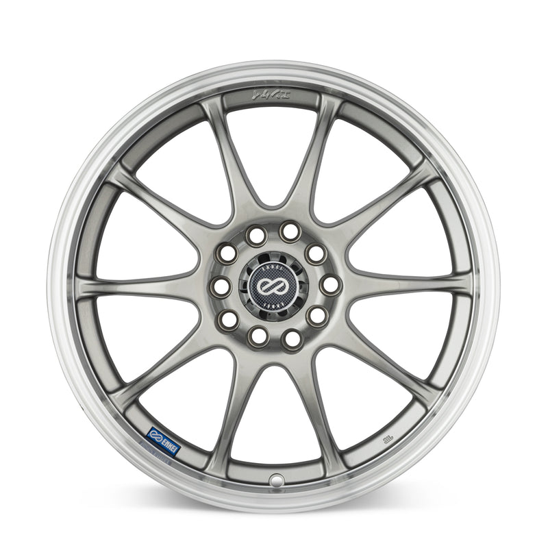 Enkei J10 17x7 4x100/114.3 42mm Offset 72.62mm Bore Dia Silver w/ Machined Lip Wheel - 409-770-10SP