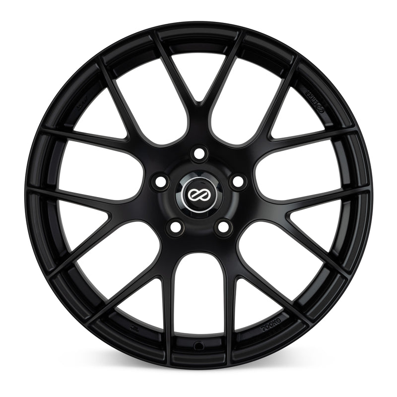 Enkei Raijin 18x8.5 38mm Offset 5x120 Bolt Pattern 72.6 Bore Diameter Matte Black Wheel - 467-885-1238BK