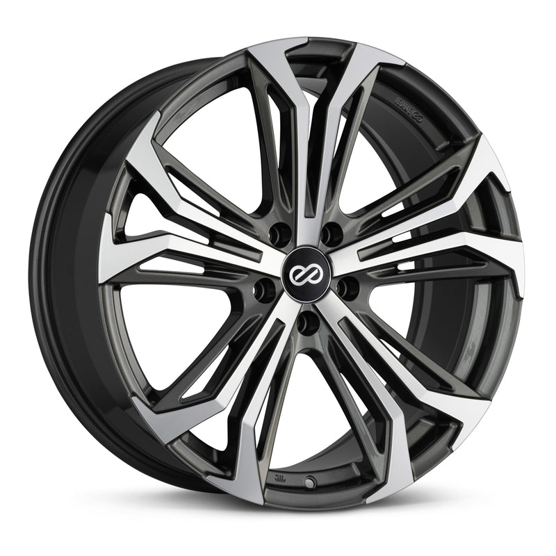 Enkei Vortex 5 Wheel 18x8 40mm Offset 5x120 72.6mm Bore - Anthracite Machined - 510-880-1240AM