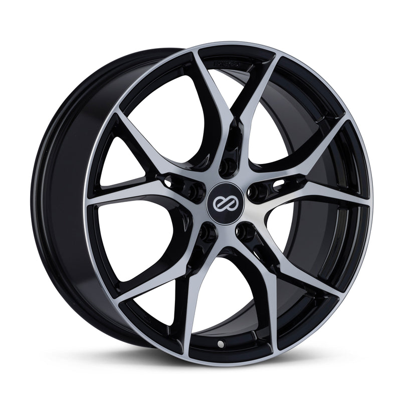 Enkei Vulcan 18x8 45mm Offset 5x112 Bolt 72.6mm Bore Gloss Black Wheel - 517-880-4445BK