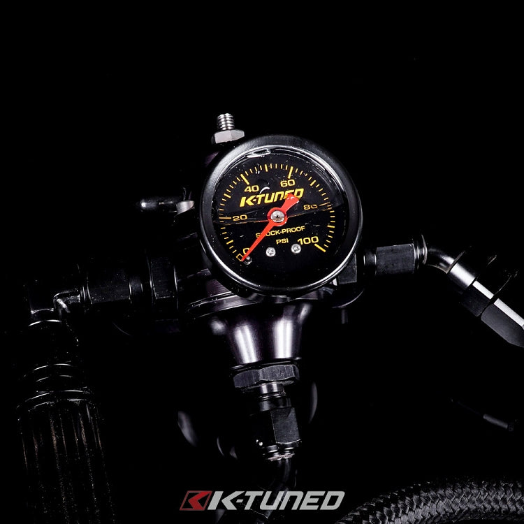 K-Tuned 6AN Fuel System Center Feed Lines/Filter/Gold Rail/ FPR/Gauge/Wrench - FLK-CF-GLD