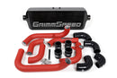 Grimmspeed Front Mount Intercooler Kit BLACK Coated [Inc. Red Piping] - Subaru 08-14 WRX - 090251