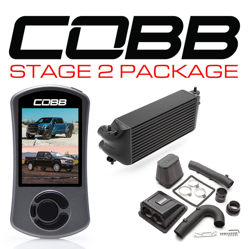 Cobb Tuning  Ford Stage 2 Power Package Black (Factory Location Intercooler) with TCM F-150 Ecoboost Raptor / Limited - FOR0050S20BK-TCM
