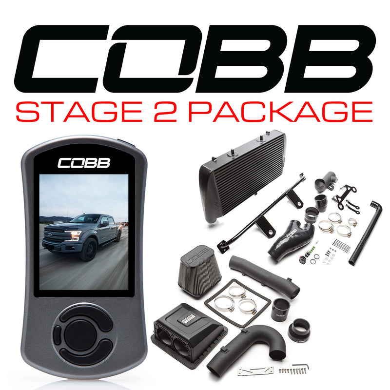 Cobb Tuning  Ford Stage 2 Power Package Black with TCM F-150 Ecoboost 3.5L 2017-2019 - FOR0060020BK-TCM