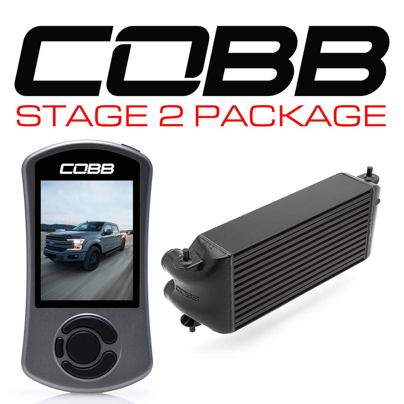 Cobb Tuning  Ford Stage 2 Power Package Black (Factory Location Intercooler, No Intake) with TCM F-150 Ecoboost 3.5L 2017-2019 - FOR0060S20BK-TCM-NI
