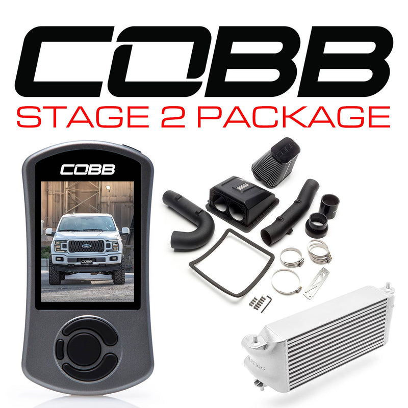 Cobb Tuning  Ford Stage 2 Power Package Silver (Factory Location Intercooler) F-150 2.7L 2018-2020 - FOR0080S20SL