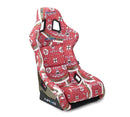 NRG FRP Fiberglass Bucket Seat PRISMA-  Oriental Longivity Plate edition in vegan material with gold pearlized back plus phone pockets. (Large) - FRP-302-DYNASTY