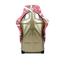 NRG FRP Fiberglass Bucket Seat PRISMA-  Oriental Longivity Plate edition in vegan material with gold pearlized back plus phone pockets. (Large) - FRP-302-DYNASTY