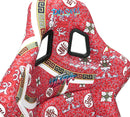 NRG FRP Fiberglass Bucket Seat PRISMA-  Oriental Longivity Plate edition in vegan material with gold pearlized back plus phone pockets. (Large) - FRP-302-DYNASTY